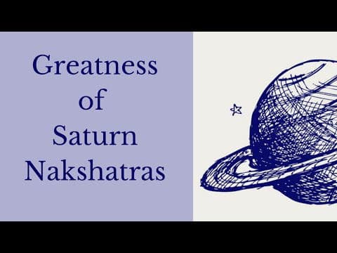 Greatness of Saturn Nakshatras- Carry over -DKSCORE